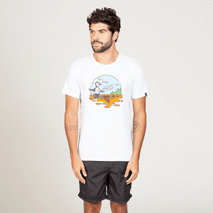 Camiseta Estampada Airplane Original Penguin Branca