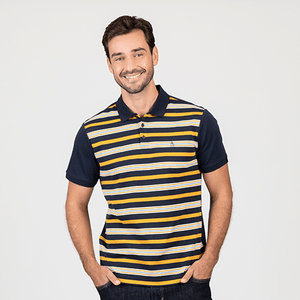 Polo Original Penguin Mostarda Interloque Listrado