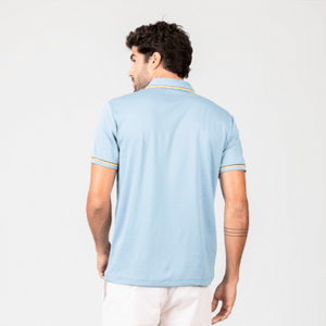 Polo Original Penguin Azul Acinzentado Interloque Liso