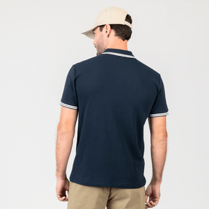 Polo Original Penguin Marinho Interloque Jacquard