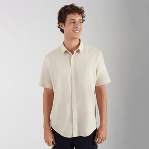 Camisa Cambraia de Linho Original Penguin Areia