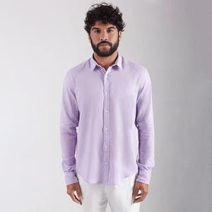 Camisa Cambraia de Linho Original Penguin Lilás