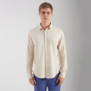 Camisa Cambraia de Linho Original Penguin Areia