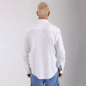 Camisa Cambraia de Linho Original Penguin Branca