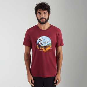 Camiseta Estampada Airplane Original Penguin Vinho