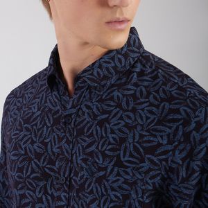 Camisa Linho Original Penguin Marinho