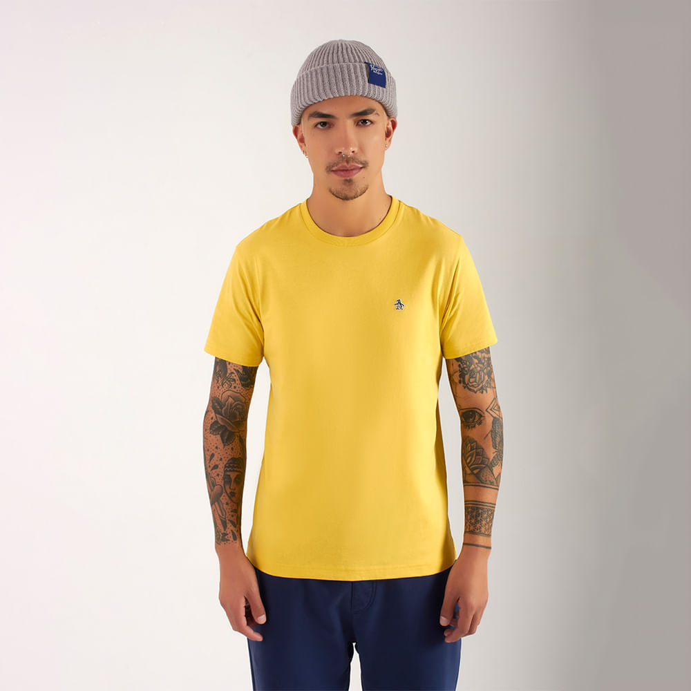 Original Penguin Camiseta Para Hombre SS Sticker Pete Ringer Tee