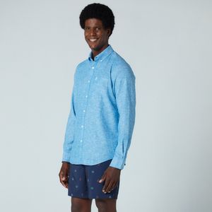 Camisa de Linho Lisa Original Penguin Azul Claro