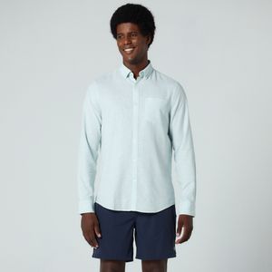 Camisa de Linho Lisa Original Penguin Verde Claro