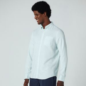 Camisa de Linho Lisa Original Penguin Verde Claro