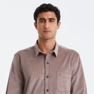 Camisa Veludo Cotelê Marrom Original Penguin