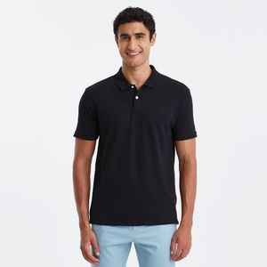 Polo Piquet Pima Preta Original Penguin