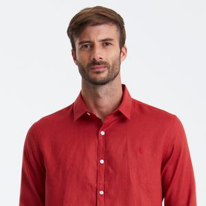 Camisa Linho Vermelha Original Penguin