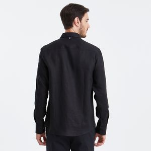 Camisa Linho Preta Original Penguin
