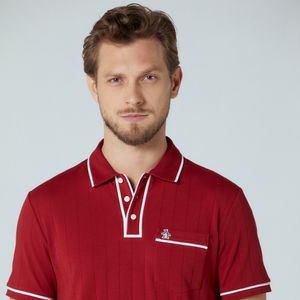 Polo Interloque Ponto Agulha Vermelha Original Penguin