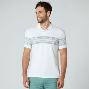Polo Interloque Listra Localizada Branca Original Penguin