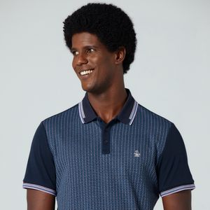 Polo Jacquard Azul Marinho Original Penguin