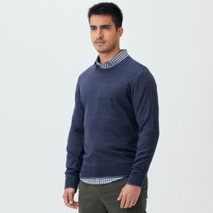 Sueter Tricot Gola Careca Marinho Original Penguin