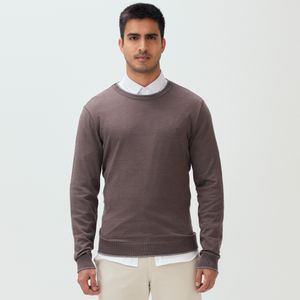 Sueter Tricot Gola Careca Marrom Original Penguin