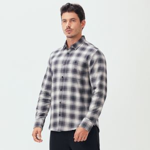 Camisa Flanela Fio Tinto Xadrez Chumbo Original Penguin