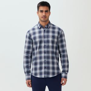 Camisa Flanela Fio Tinto Xadrez Marinho Original Penguin