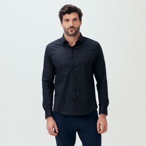 Camisa Tricoline Stretch Preta Original Penguin