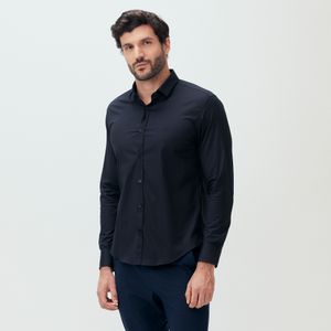 Camisa Tricoline Stretch Preta Original Penguin