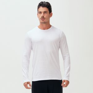 Camiseta Manga Longa Estampada Branca Original Penguin