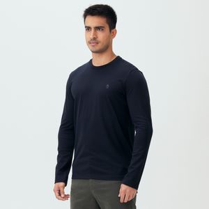 Camiseta Manga Longa Estampada Preta Original Penguin
