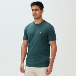 Camiseta Interloque Lisa Patch Verde Escuro Original Penguin