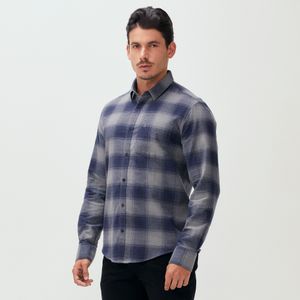 Camisa Flanela Fio Tinto Xadrez Marinho Original Penguin