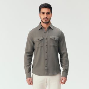 Camisa Tecido Plano Cinza Original Penguin