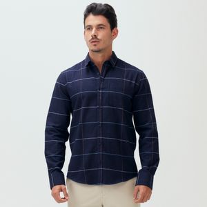 Camisa Flanela Fio Tinto Xadrez Marinho Original Penguin