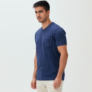 Camiseta Com Bolso Tinturada Marinho Original Penguin