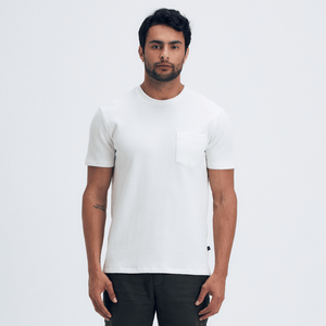 Camiseta com Bolso Texturizada Off White Original Penguin
